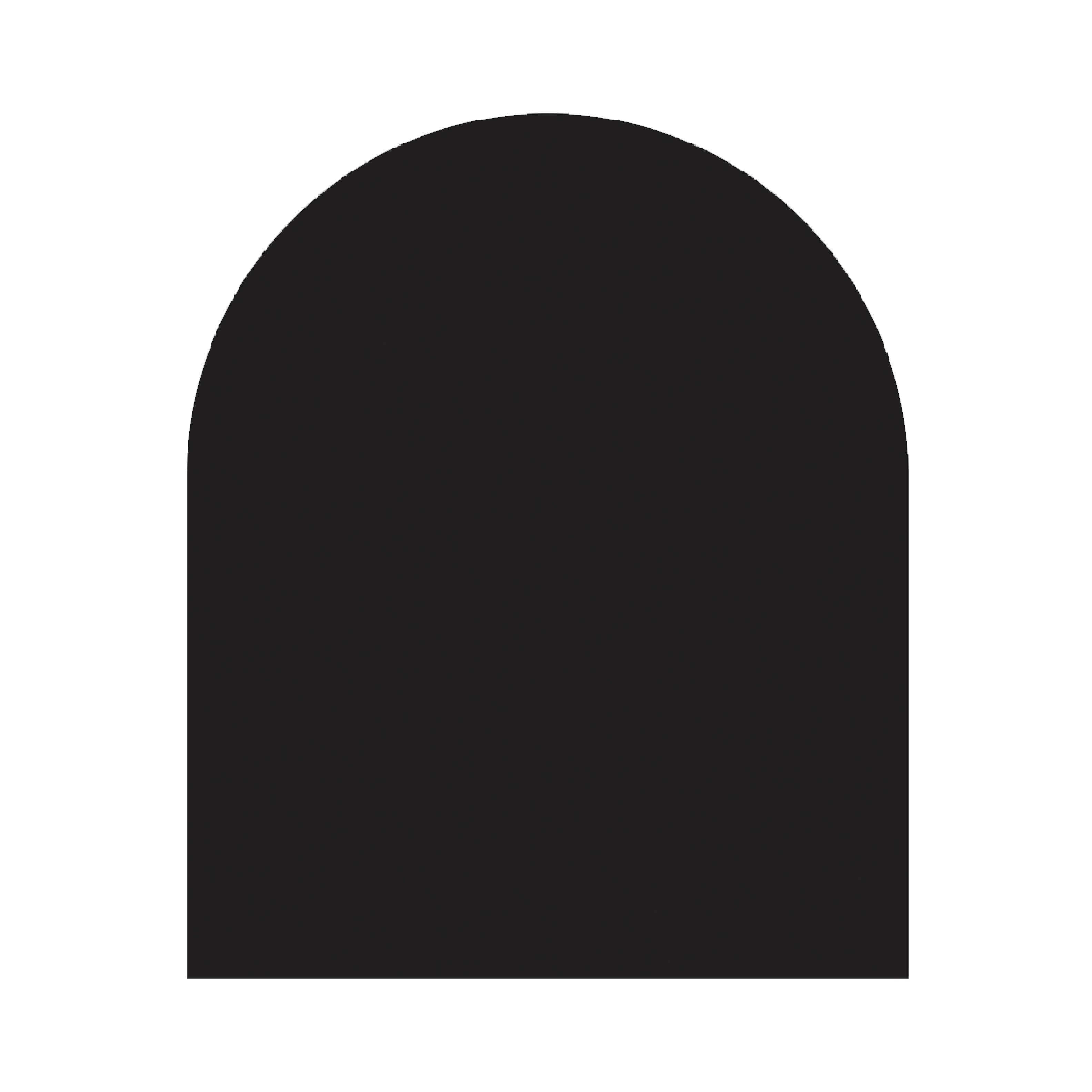 Plaque de protection de sol Acier Noire Demi ronde 84 x 84 cm